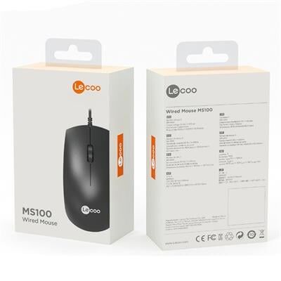 Lenovo Lecoo MS100 USB Kablolu 1000DPI Siyah Optik Mouse
