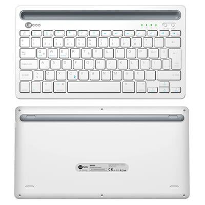 Lenovo Lecoo BK100 Bluetooth V3.0 Çoklu Cihaz Uyumlu Şarj Edilebilir Kablosuz Beyaz Türkçe Q Klavye