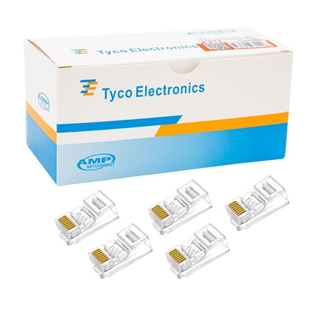 PowerMaster PM-5992 AMP Cat6 RJ45 CAT5/6/7 Konnektör (100'lü Paket)