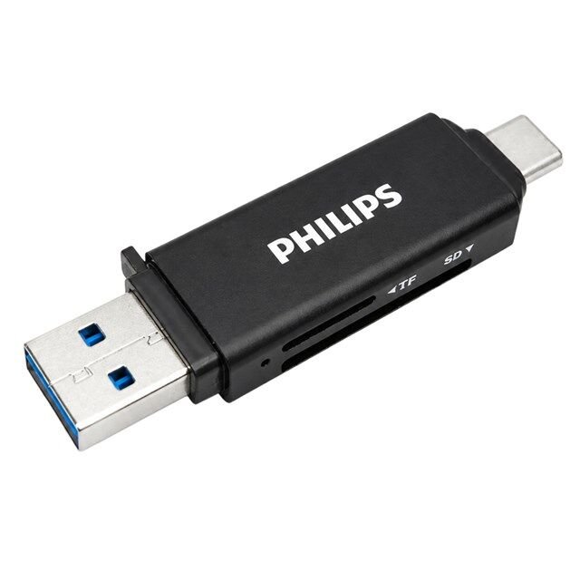 Philips SWR1617B/93 USB 3.0 & USB-C Çift Girişli SD/TF Kart Okuyucu - OtG Destekli