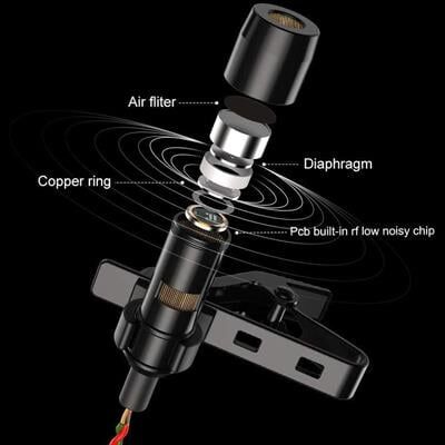 Haiki HK-301 3.5Mm Jack Girişli Kablolu Youtuber Yaka Mikrofon