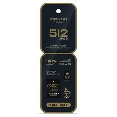 Powerway Premium 512 GB 150MB/S Ultra Hızlı 4K Destekli SDXC Hafıza Kartı