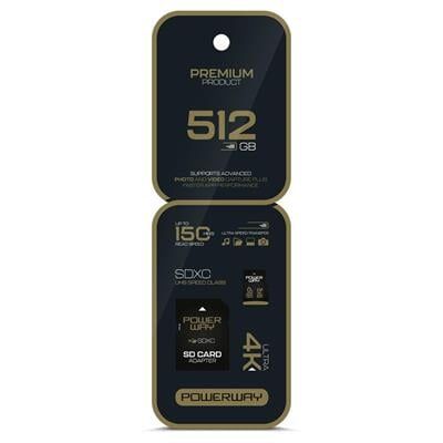 Powerway Premium 512 GB 150MB/S Ultra Hızlı 4K Destekli SDXC Hafıza Kartı