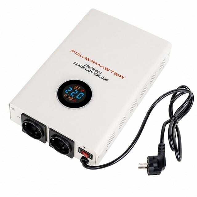 Powermaster SLIM-2000 Otomatik 2000 Watt Kombi Voltaj Regülatörü