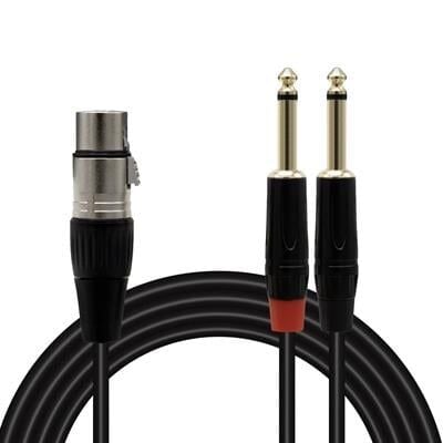 MagicVoice LD369A 10 Metre Canon XLR Dişi - 2x6.35mm Mono Erkek Jak Ses Sinyali Splitter Kablosu