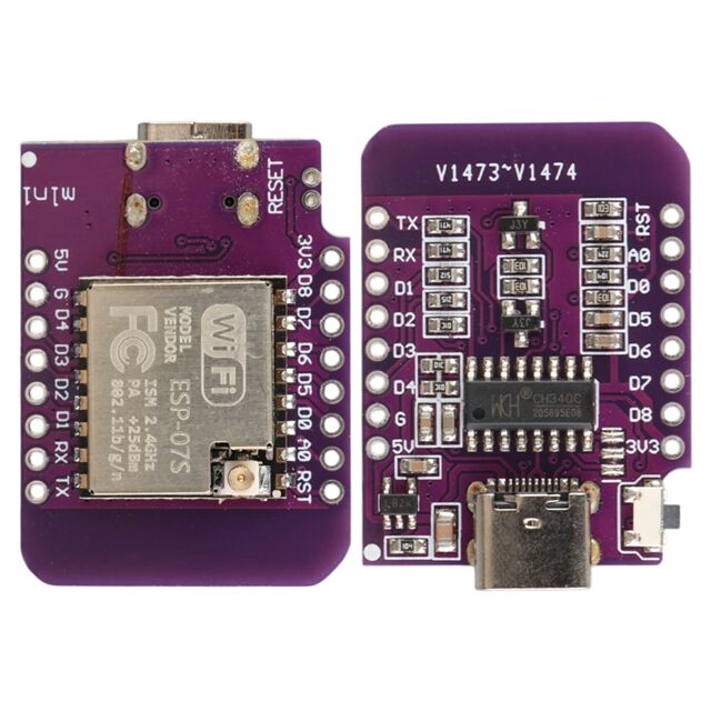 Wemos D1 Mini V4.0 ESP-07S Geliştirme Kartı Type-C Girişli WiFi Mikrokontrolcü Modülü