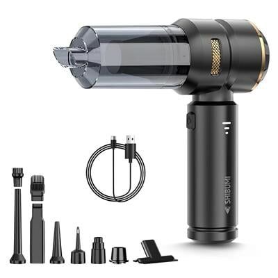 Shibumi Tornada 100 Watt 6000mAh 16000pa Çekiş Gücü 8 Adet Başlıklı Şarjlı Güçlü Üfleme Araç İçi Süpürge