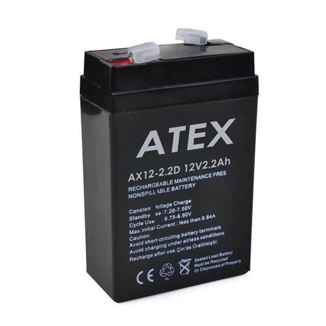 12 Volt 2.2 Amper Dik Kare Akü (70x46x101 Mm)