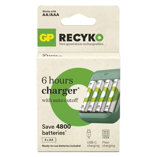 GP ReCyko B423 USB Pil Şarj Cihazı Seti -  4 Adet AA 2600mAh Yüksek Kapasiteli Şarjlı Pil Dahil