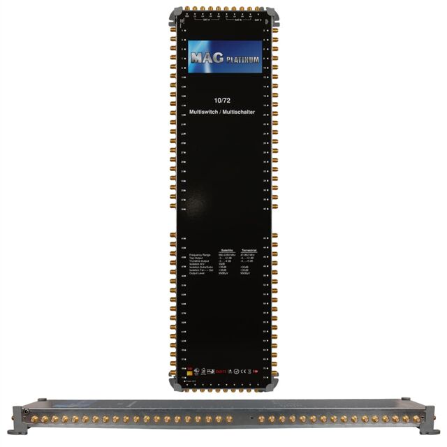Mag Platinum MP 10/72 Multiswitch 10 Giriş 72 Çıkışlı Merkezi Hibrit 4K Ve 3D Destekli Uydu Santrali