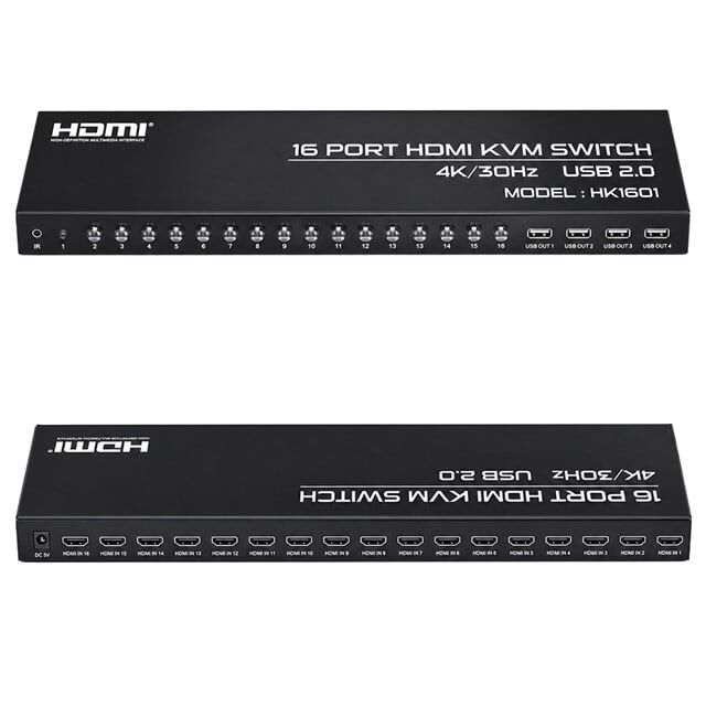 Powermaster HK1601 16 Port 4K 30HZ Video HDMI 2.0 Kvm Anahtarlı Kablolu Switch