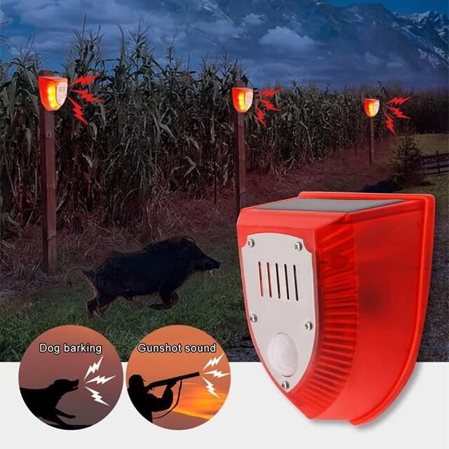 PowerMaster PM-26953 Köpek Silah Sesli Hayvan Kovucu Alarm Cihazı Hareket Sensörlü Solar Panelli