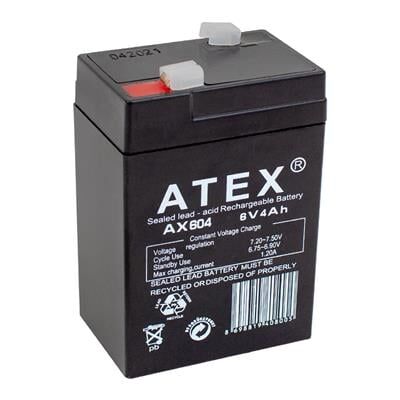 Atex 6 Volt 4 AH Işıldak Aküsü (70*48*101 Mm)
