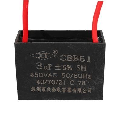 3 UF 450 V Kablolu Kare Tip Kutupsuz Kondansatör