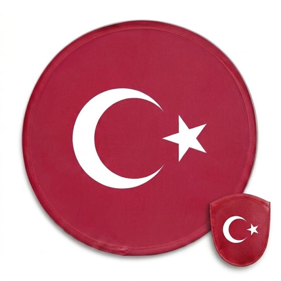 Katlanabilir Yuvarlak Yelpaze Türk Bayrağı
