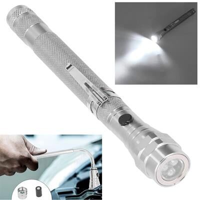 Powermaster MX-2808 Mıknatıslı 360 Derece Döner Başlıklı 3 Ledli Beyaz Işık El Feneri