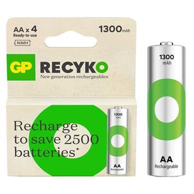 GP Recyko 1300mAh NI-MH R6 Şarjlı AA 4'lü Kalem Pil