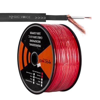 MagicVoice B96 Profesyonel Tek Damarlı Blendajlı Enstrüman Mikrofon Kablosu Mono 100 Metre (Kırmızı)