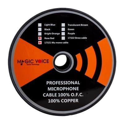 MagicVoice B96 Profesyonel Tek Damarlı Blendajlı Enstrüman Mikrofon Kablosu Mono 100 Metre (Kırmızı)