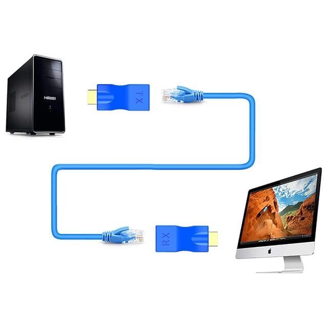 PowerMaster PM-18225 30 Metre HDMI 4K Cat5/Cat6/Cat7 Uzatıcı Extender (RJ45 Uzatma - HDMI Kablo Gerekmez)