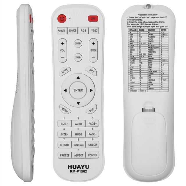 Huayu RM-P1562 Universal Akıllı Projeksiyon Kumandası Tüm Modellerle Geniş Uyumluluk