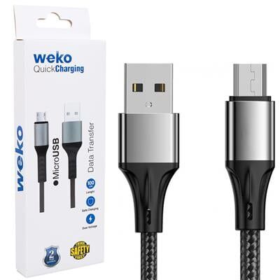 Weko WK-22023 USB To Micro USB Örgülü Lacivert Telefon Şarj Kablosu