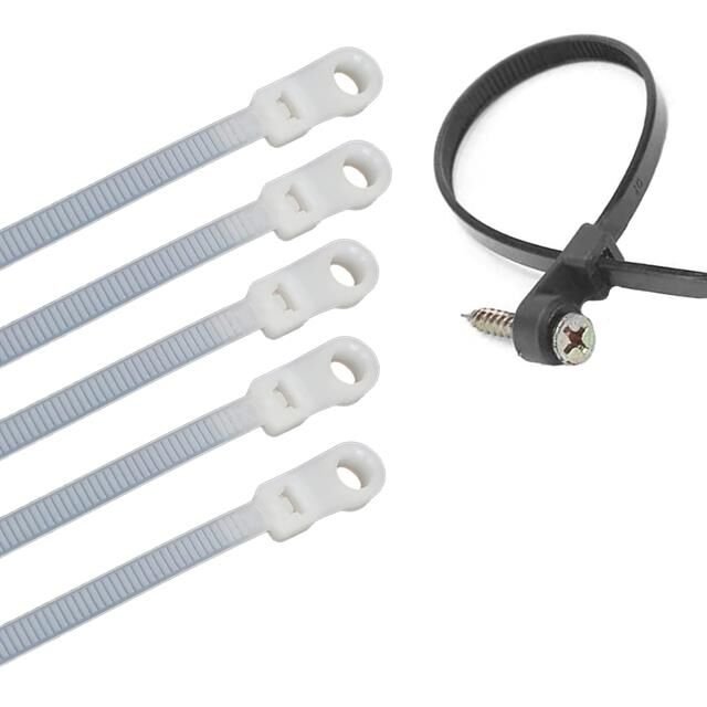 PowerMaster PM-26330 Vida Delikli Kablo Bağı Plastik Kelepçe 100lü Paket Beyaz 3.6x150mm