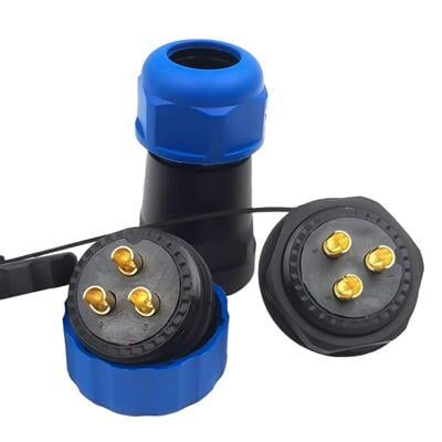 SD28 Su Geçirmez 3 Pin  Erkek-Dişi Yuvarlak 28 Mm Konnektör