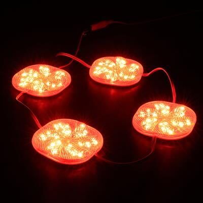 PowerMaster PM-14697 12 Volt 3 Watt Kırmızı Yanıp Sönen Çakar 6565-2835 Modül Led 65x65x12mm