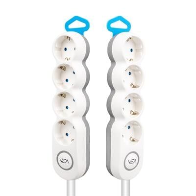 Vea VE-2S4S 4'Lü 1.5 Metre Kablolu Anahtarlı Grup Priz