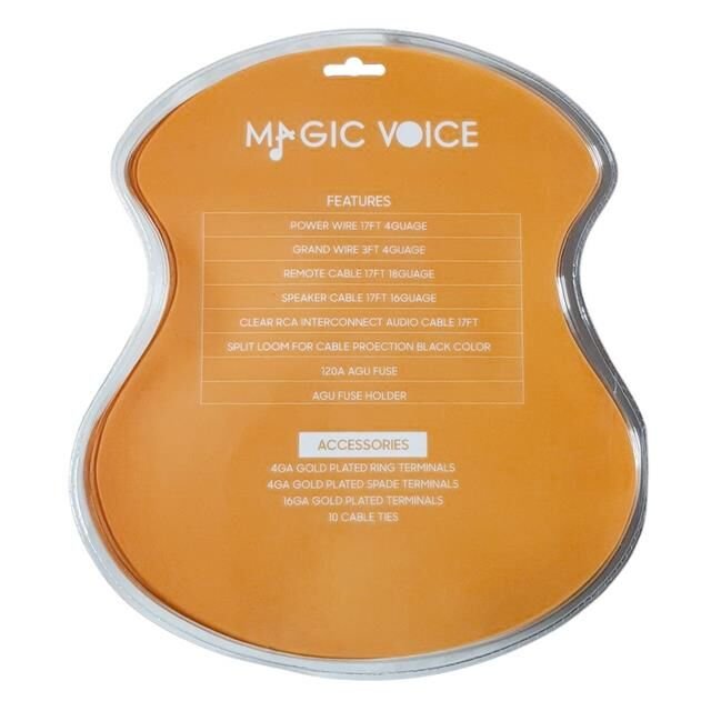 Magicvoice MV-6189 4GA Profesyonel 120A Sigortalı Oto Amfi Güç Bağlantı Montaj Kablo Seti