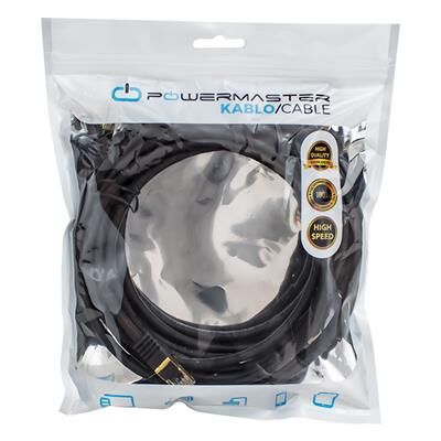 PowerMaster PMCAT75 Siyah Cat7 5 Metre 10Gbps 600MHz LAN Ethernet Kablosu - RJ45 26AWG Bakır