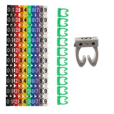 PowerMaster 0-9 Dijital Kodlu Renkli Kablo İşaretleyici 4mm