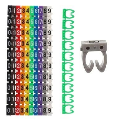 PowerMaster 0-9 Dijital Kodlu Renkli Kablo İşaretleyici 6mm