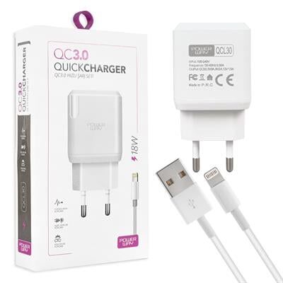 Powerway QCL30 Hızlı 3000 Ma 18 Watt Lightning Şarj Kafa Başlık Adaptörü