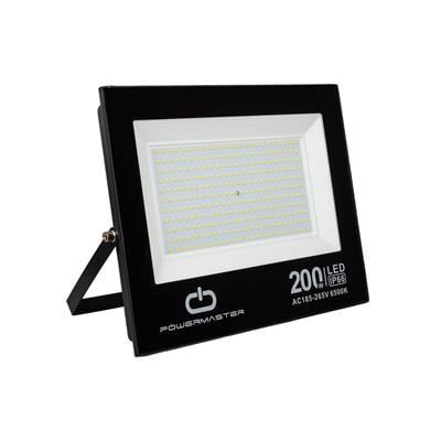 PowerMaster PM-22583 200 Watt - 220 Volt Beyaz 6500k IP66 120* Işık Açısı Siyah Slim Kasa led Projektör