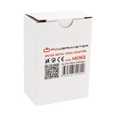 Powermaster PM-14063 12 Volt - 2 Amper - 24 Watt Metal Kasa Adaptör