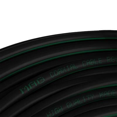 Mag Rg6/U6 Bakır Cu/Cu 80 Tel Siyah Anten Kablosu (100 Metre)