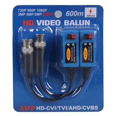 Powermaster PM-3893 8MP MAX 600 Metre HD-TVI/CVI/AHD/CVBS HD Video Balun