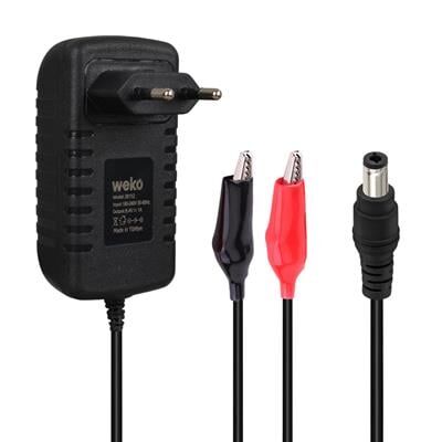 Weko 8.4 Volt - 1 Amper 5.5x2.5 Uçlu + Krokodil Aparatlı Yerli Üretim Akü Şarj Cihazı
