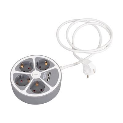 Vea VE-G604YU 4'lü 2 USB’li Anahtarlı 1.5 Metre Grup Priz