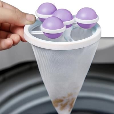 Sunup SN-26621 Çok Fonksiyonlu Çamaşır Makinesi İçin Yıkanabilir Mor Toz Tüy Toplayıcı