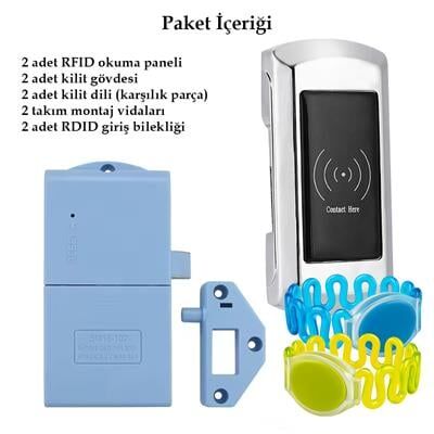 PowerMaster PM-26727 125Khz RFID Dijital Çekmece Dolap Kilidi (2'li Paket)