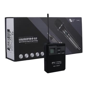 MagicVoice MV-1303Y UHF 1 Yaka + 1 Headset Kablosuz Profesyonel Telsiz Mikrofon