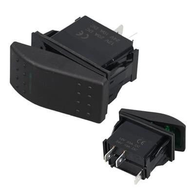 PowerMaster ﻿İnce Işık Sembollü Işıklı 3 Pinli On-Off 12-24V Marin Switch