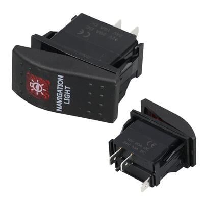 PowerMaster Navigasyon Sembollü Işıklı 3 Pinli On-Off 12-24V Marin Switch