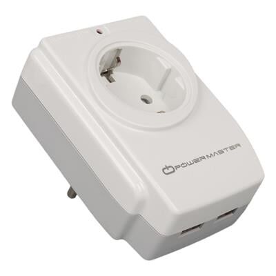 PowerMaster PM-18721 16 Amper - 3680 Watt Tekli Çocuk Korumalı 2 USB'LI 1400 Joule Akım Korumalı Priz