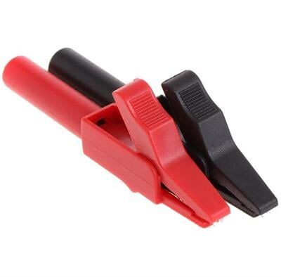 IC-243B 4Mm Banan Jak Girişli Krokodil CatII (2li Takım Siyah-Kırmızı)