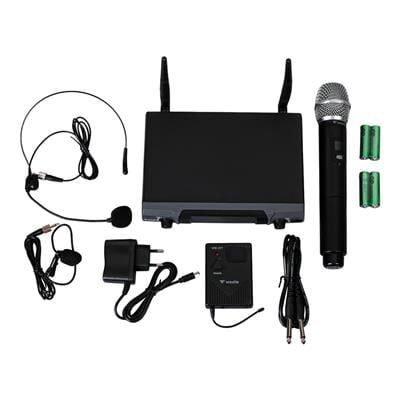 Westa WM-202HT 1 Alıcı + 1 El Mikrofonu +1 Yaka (Lavalier) Kablosuz Uhf Mikrofon Seti