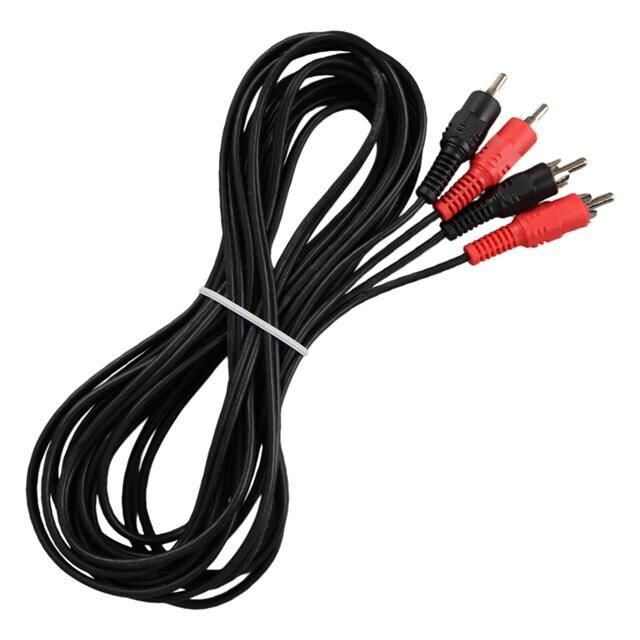 Powermaster PM-428 Siyah 5 Metre 2 Rca + 2 Rca Kablo